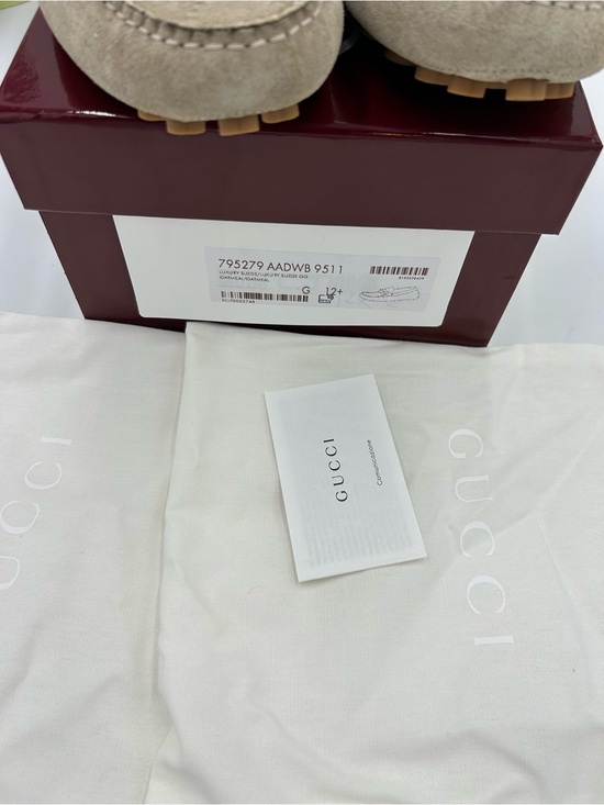Men\'s Gucci suede GG embossed loafers size 12.5 fits 13 US made in Italy main image 6